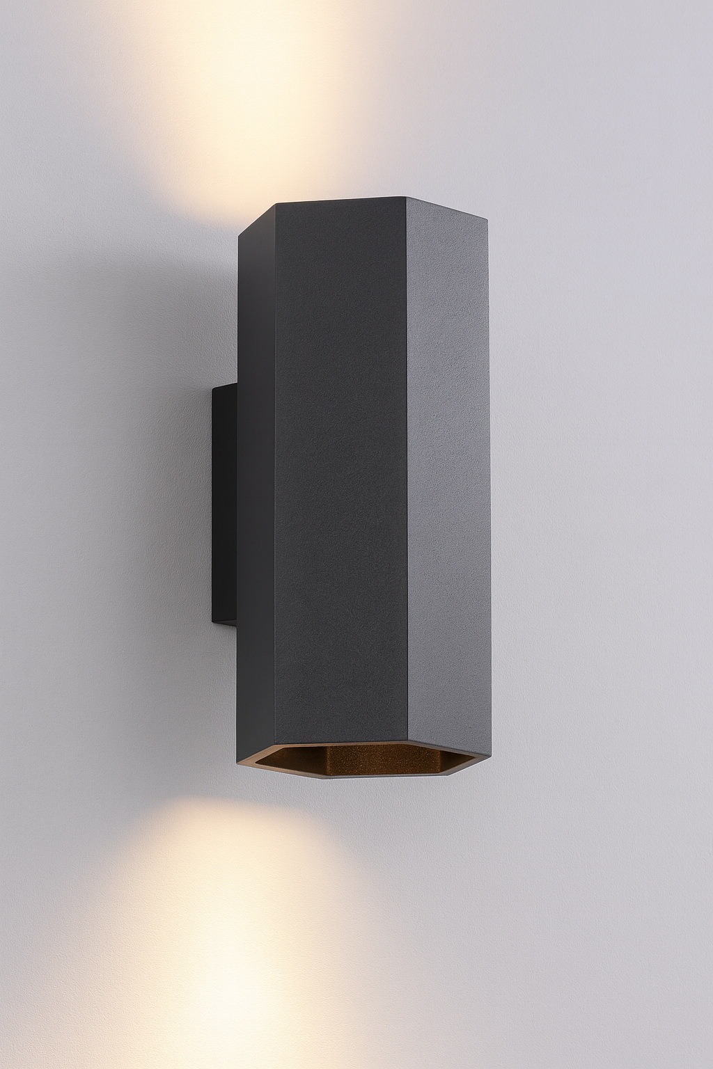 Hexagon Zwart - wandlamp